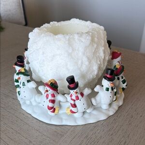 PartyLite Frolicking Frosty’s 3-wick Snowman Candle Holder